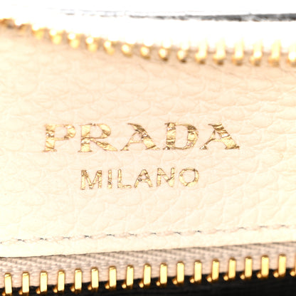 Prada Vitello Phenix Zippered Messenger Hobo White 6 of 11
