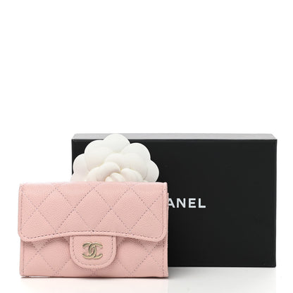Chanel Caviar Quilted Flap Card Holder Wallet Light Pink 9 of 9