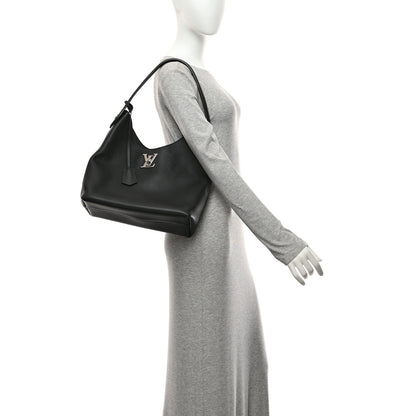 Louis Vuitton Calfskin Lockme Hobo Black 2 of 9