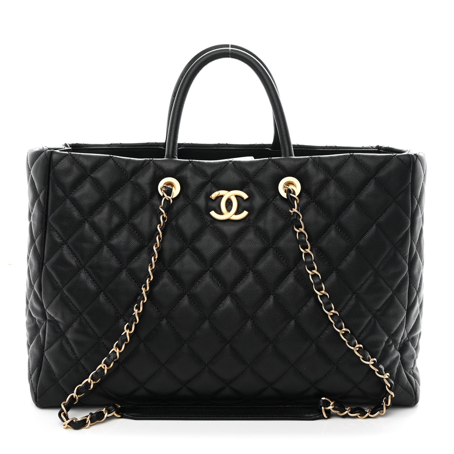 Chanel Caviar Quilted Large Coco Handle Shopping Tote Black 1 of 10