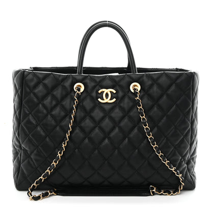 Chanel Caviar Quilted Large Coco Handle Shopping Tote Black 1 of 10