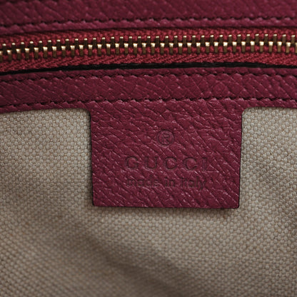 Gucci Monogram Textured Calfskin Medium Bree Zippered Tote Beige Ebony Peonia Flower 6 of 6