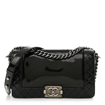 Chanel Patent Medium Boy Reverso Flap Black 1 of 17