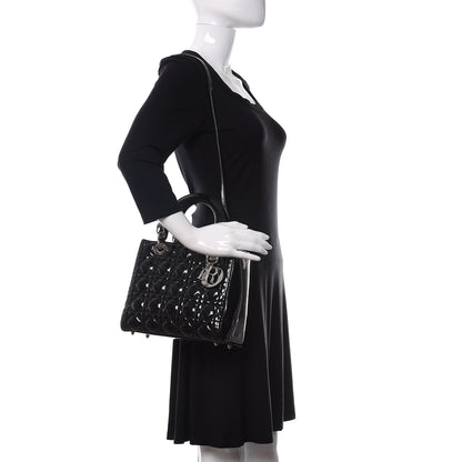 Christian Dior Patent Cannage Medium Lady Dior Black 2 of 13