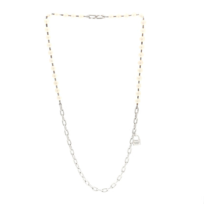 Tiffany Sterling Silver Cultured Pearl HardWear Lock Necklace 3 of 4