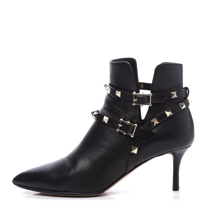 Valentino Garavani Calfskin Rockstud Double Buckle 65mm Ankle Boots 36 Black 1 of 11