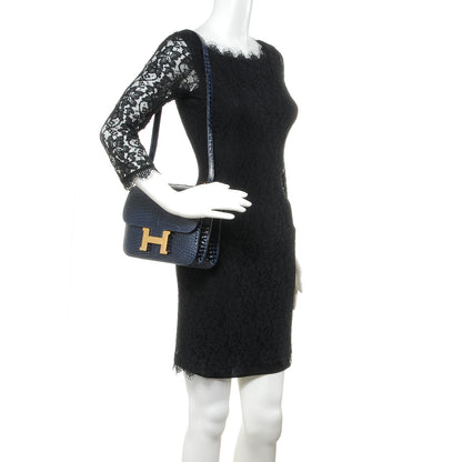 Hermes Shiny Alligator Constance 23 cm Bleu Abysse 2 of 9