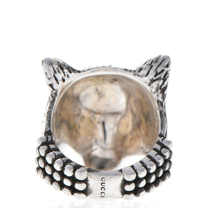 Gucci Sterling Silver Anger Forest Wolf Head Ring 52 6. 4 of 10