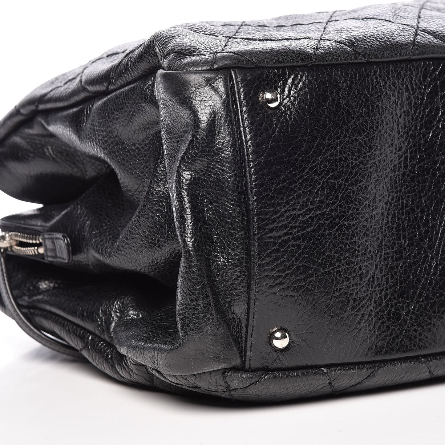 Glazed Calfskin XL On The Road Tote Black