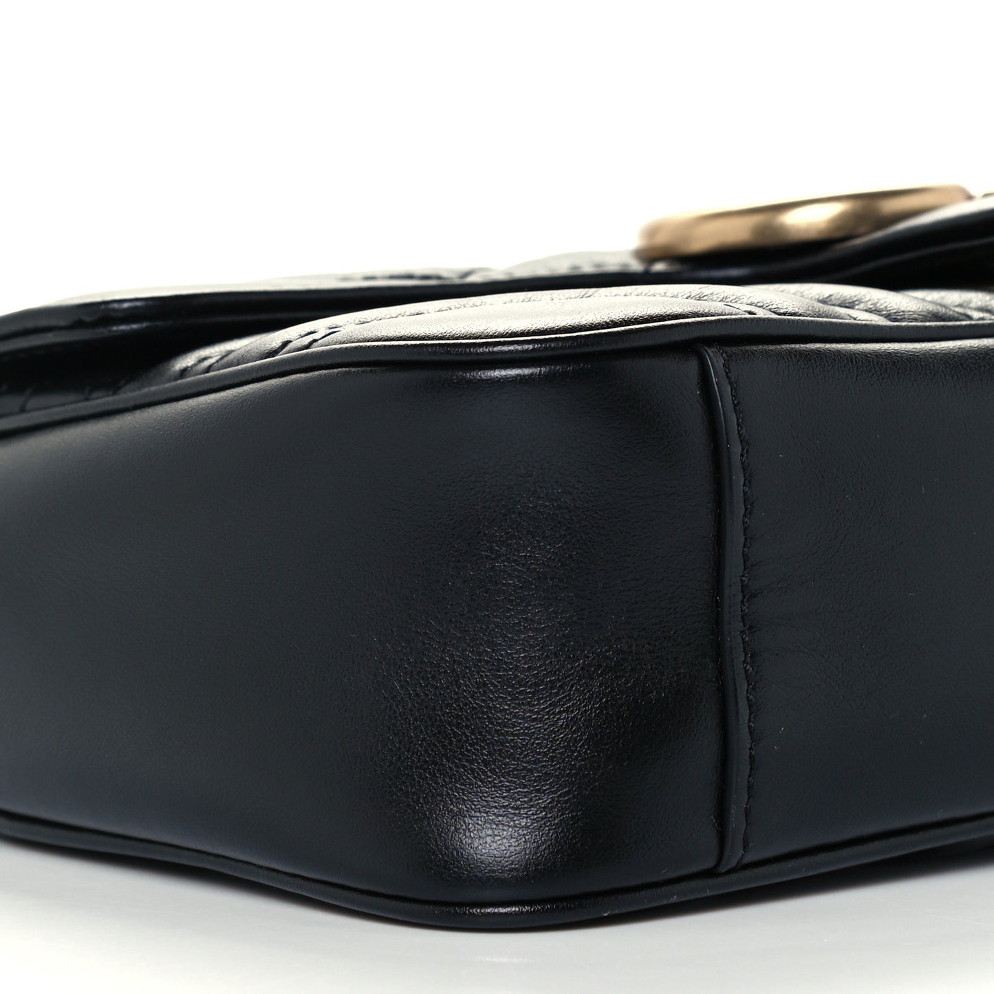 Calfskin Matelasse Mini GG Marmont Shoulder Bag Black