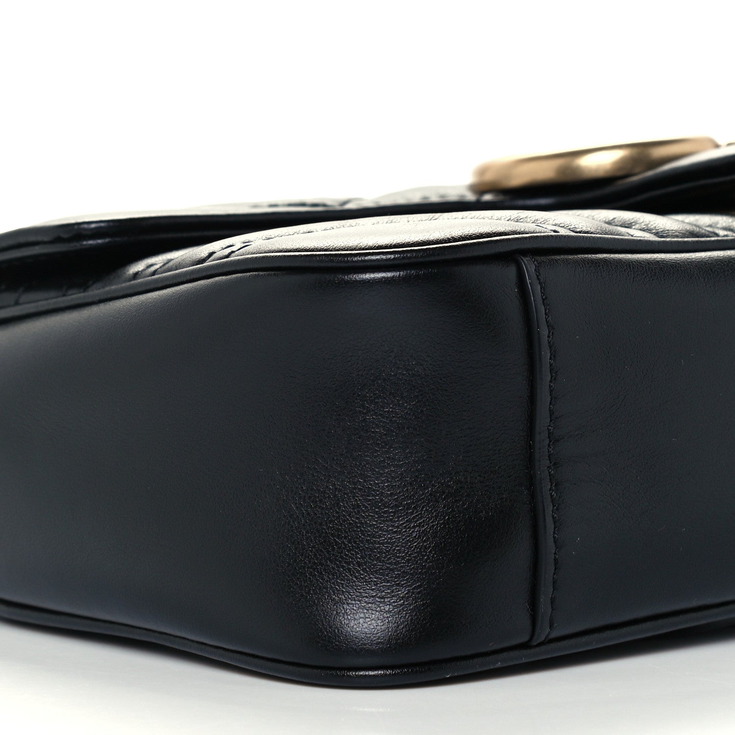 Gucci Calfskin Matelasse Mini GG Marmont Shoulder Bag Black 9 of 10