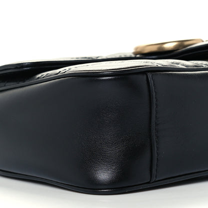 Gucci Calfskin Matelasse Mini GG Marmont Shoulder Bag Black 9 of 10
