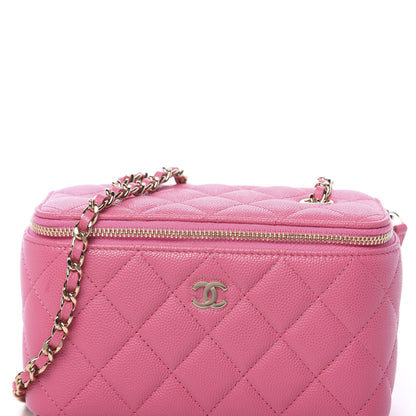 Chanel Shiny Caviar Quilted Small Vanity Pink 10 of 11