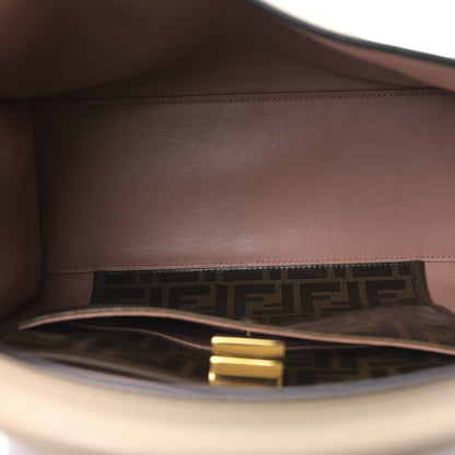 Fendi Vitello Seta Glazed Fabric FF 1974 Medium Peekaboo X-Lite Nuvola Mogano Panna 5 of 8