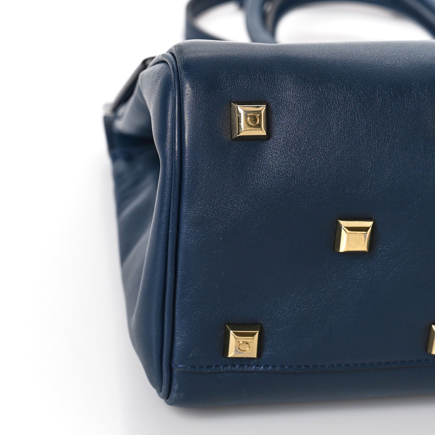 Calfskin Medium Studio Bag Navy