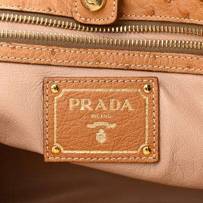 Prada Ostrich Executive Tote Cognac 6 of 18