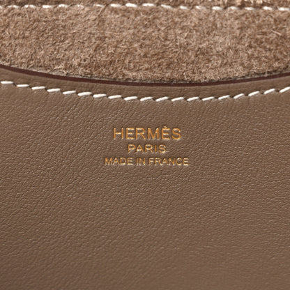 Hermes Taurillon Clemence Swift In-The-Loop 18 Bag Etoupe 6 of 13
