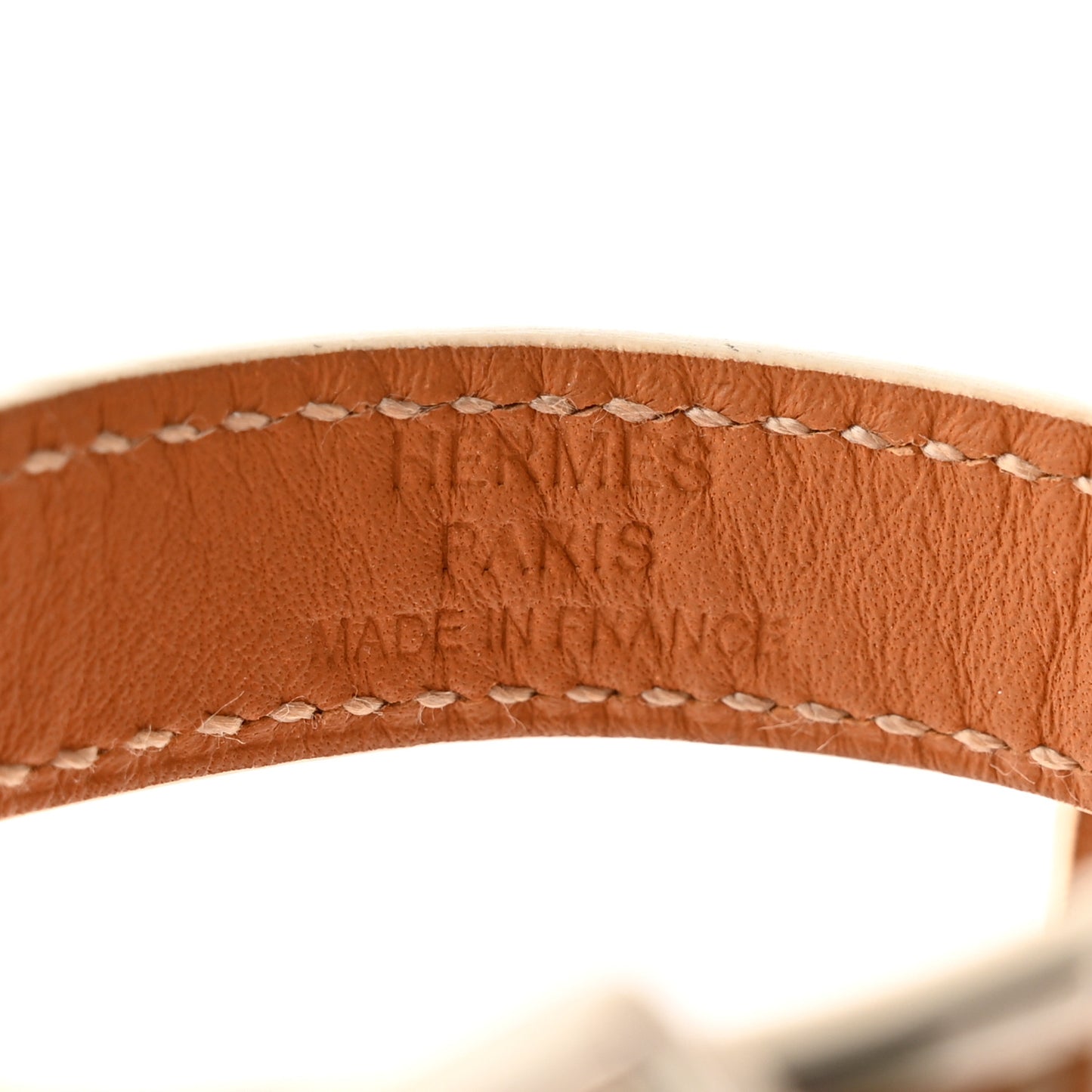 Epsom Kelly Double Tour Bracelet S White