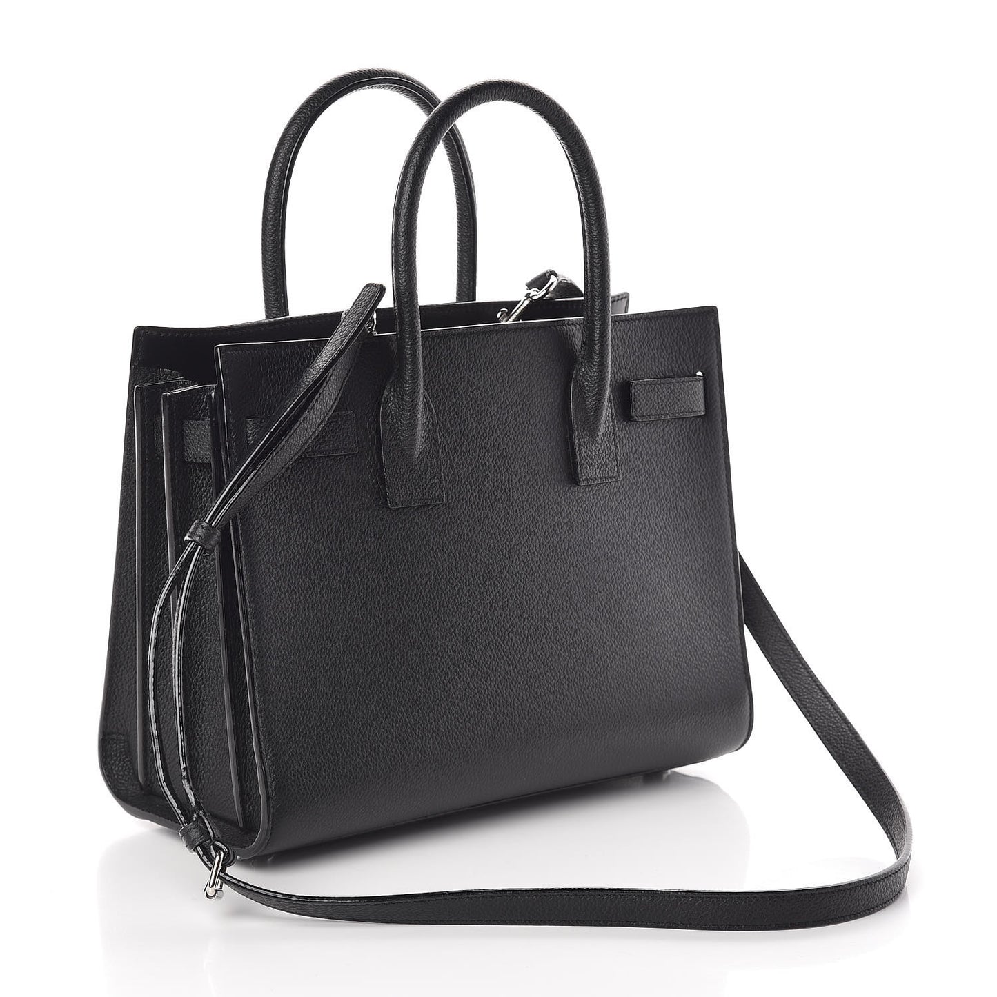 Grained Calfskin Baby Sac De Jour Black