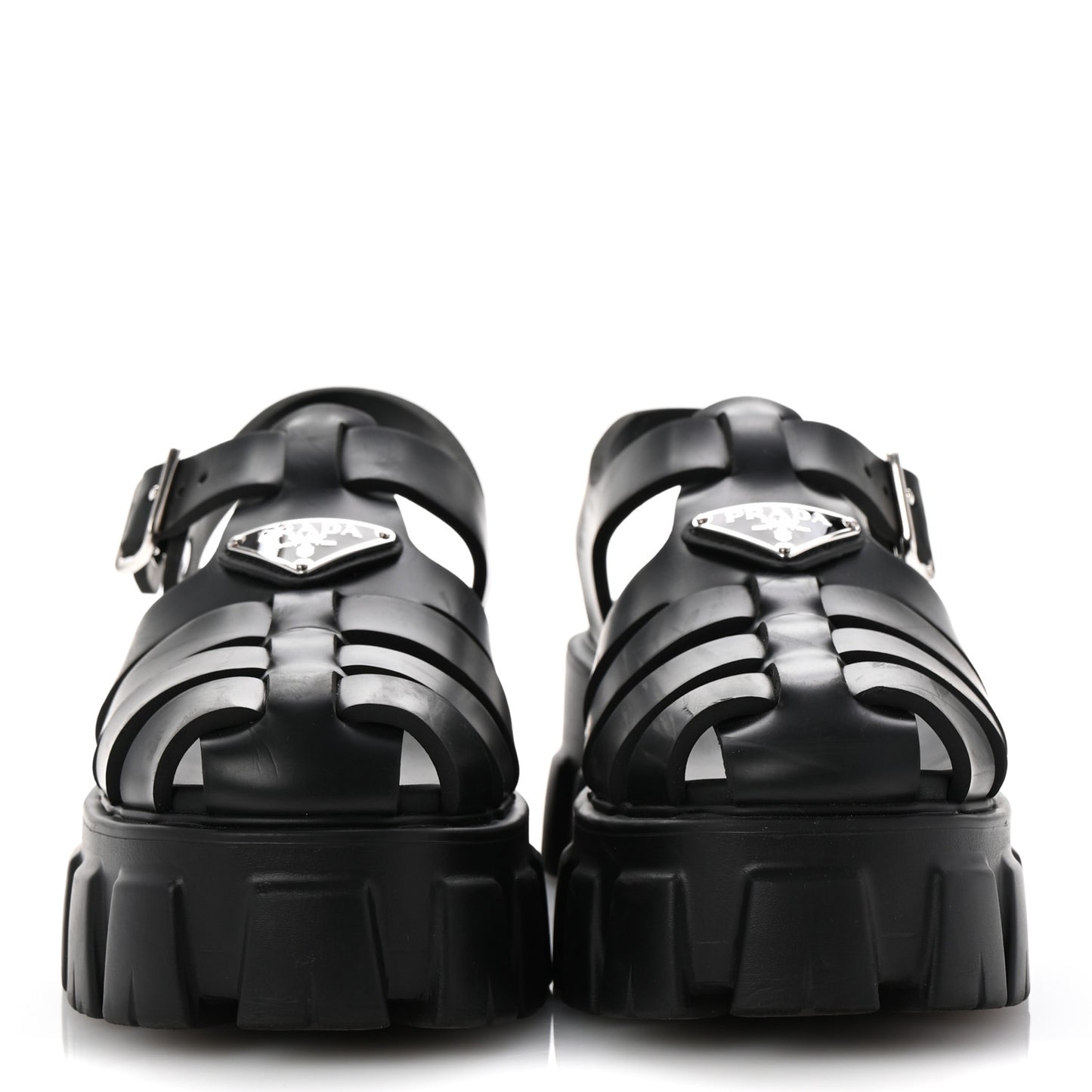 Foam Rubber Triangle Logo Monolith 55mm Cage Sandals 36 Black