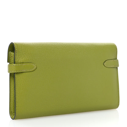 Hermes Chevre Mysore Kelly Longue Wallet Vert Anis 3 of 7