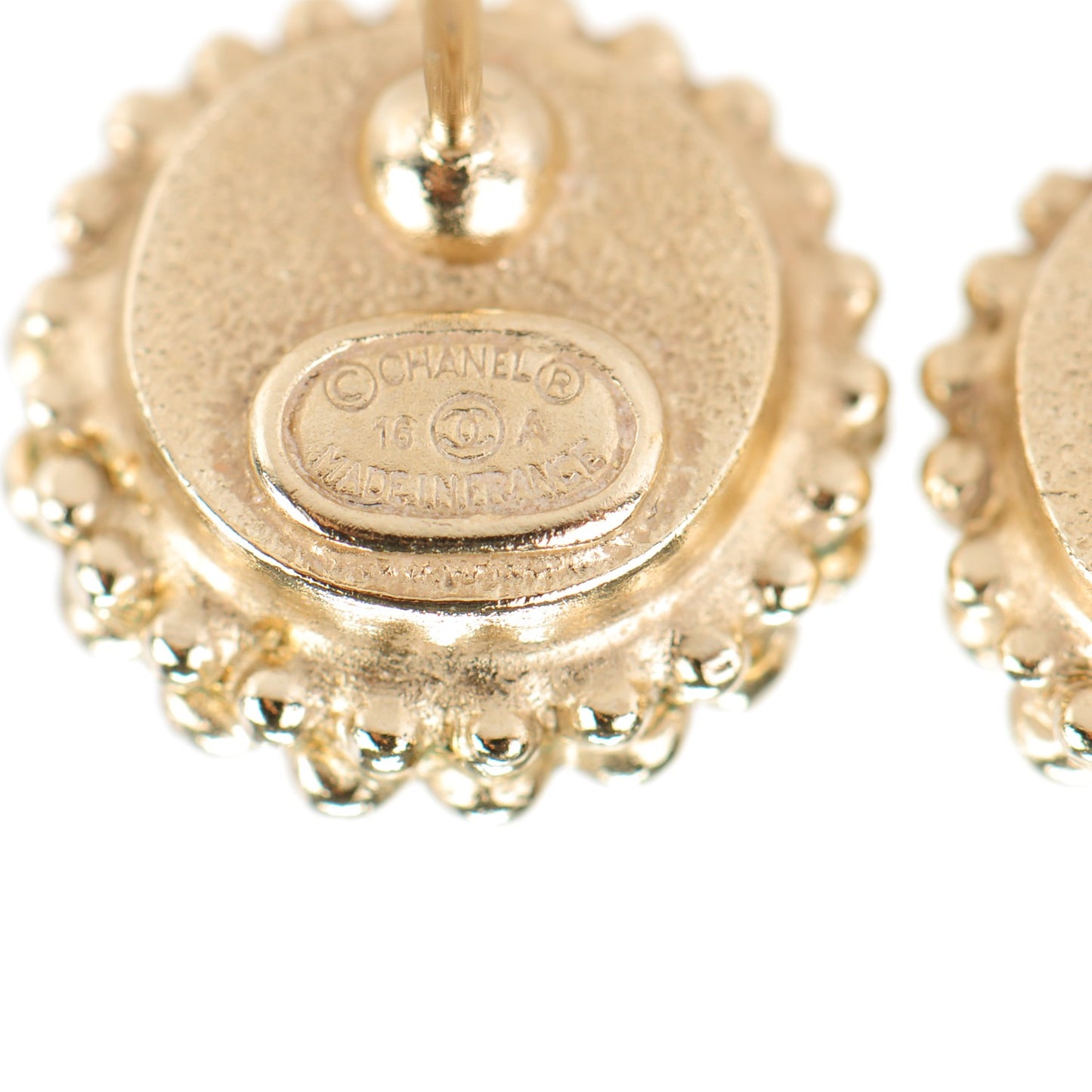 Pearl Crystal CC Earrings Gold