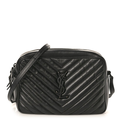 Saint Laurent Calfskin Matelasse Monogram Monochrome Lou Camera Bag Black 1 of 14