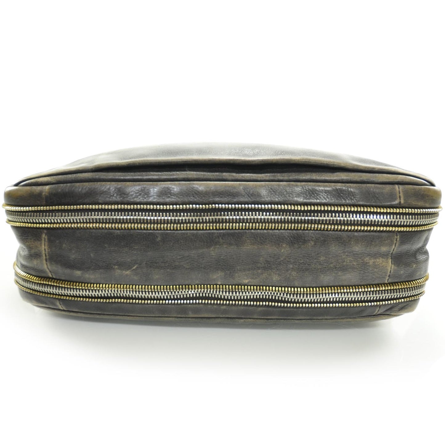 Cervo Glace Zippers Shoulder Bag Ardesia Talco