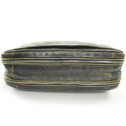 Prada Cervo Glace Zippers Shoulder Bag Ardesia Talco 4 of 7