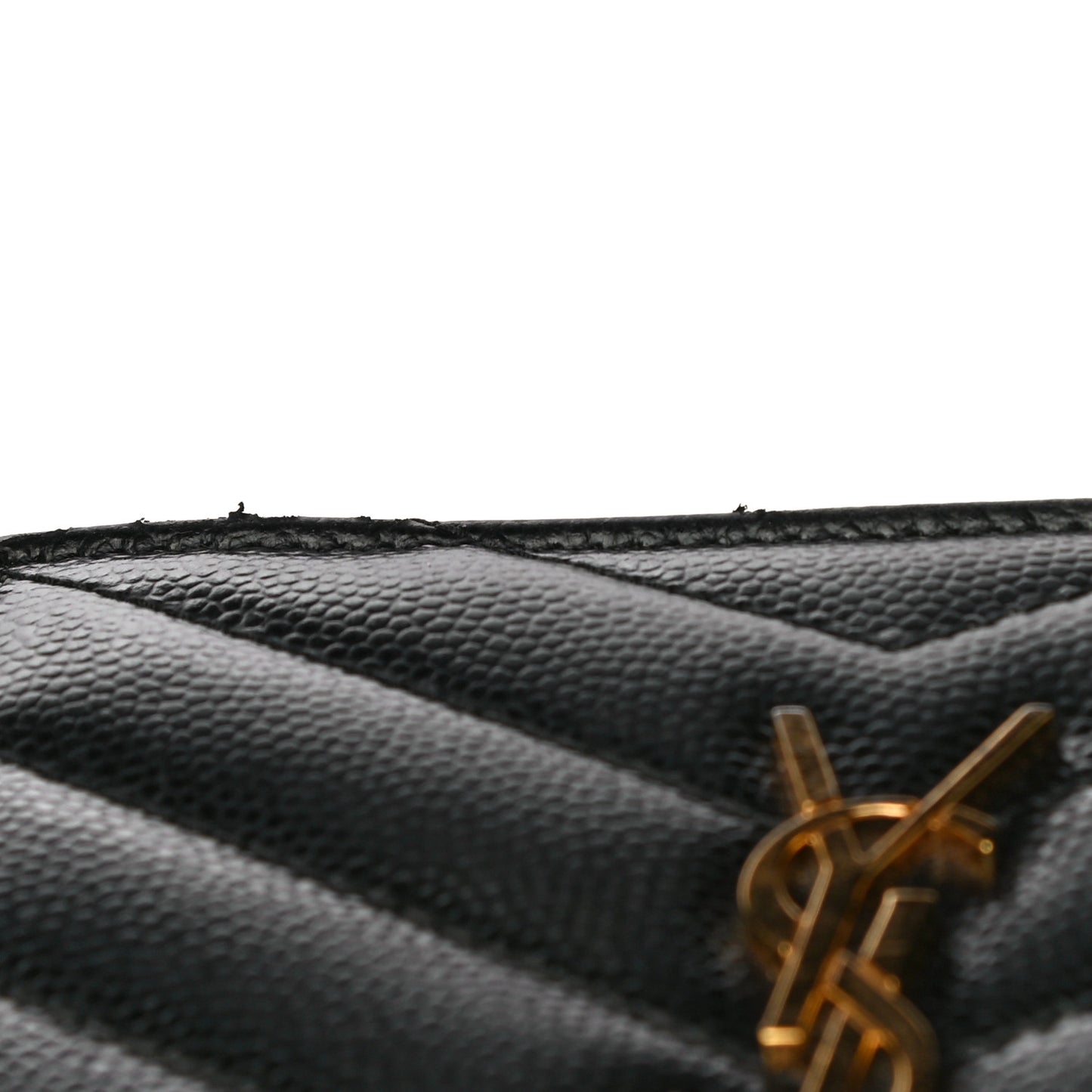 Grain De Poudre Matelasse Chevron Monogram Zipped Card Case Black