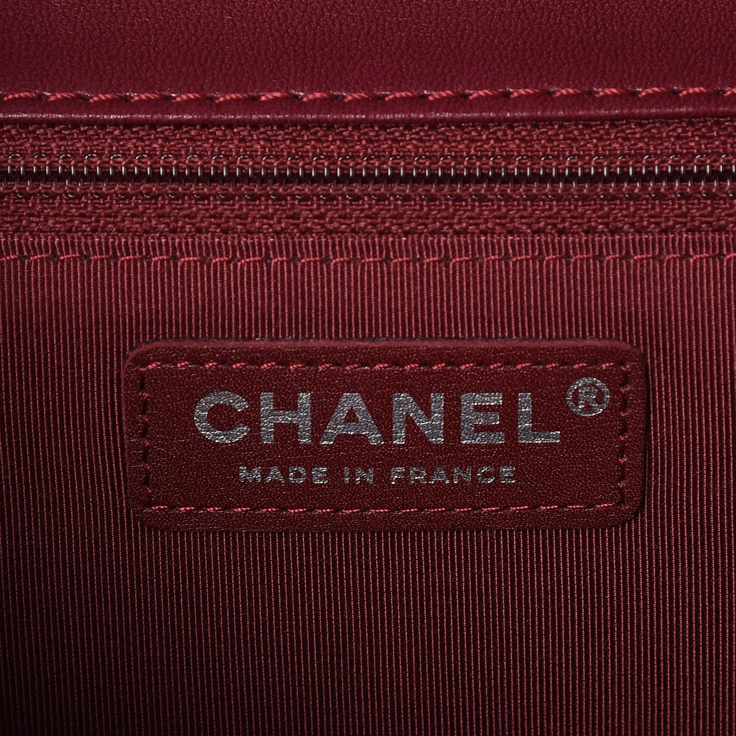 Lambskin Surpique Chevron Medium Single Flap Dark Red