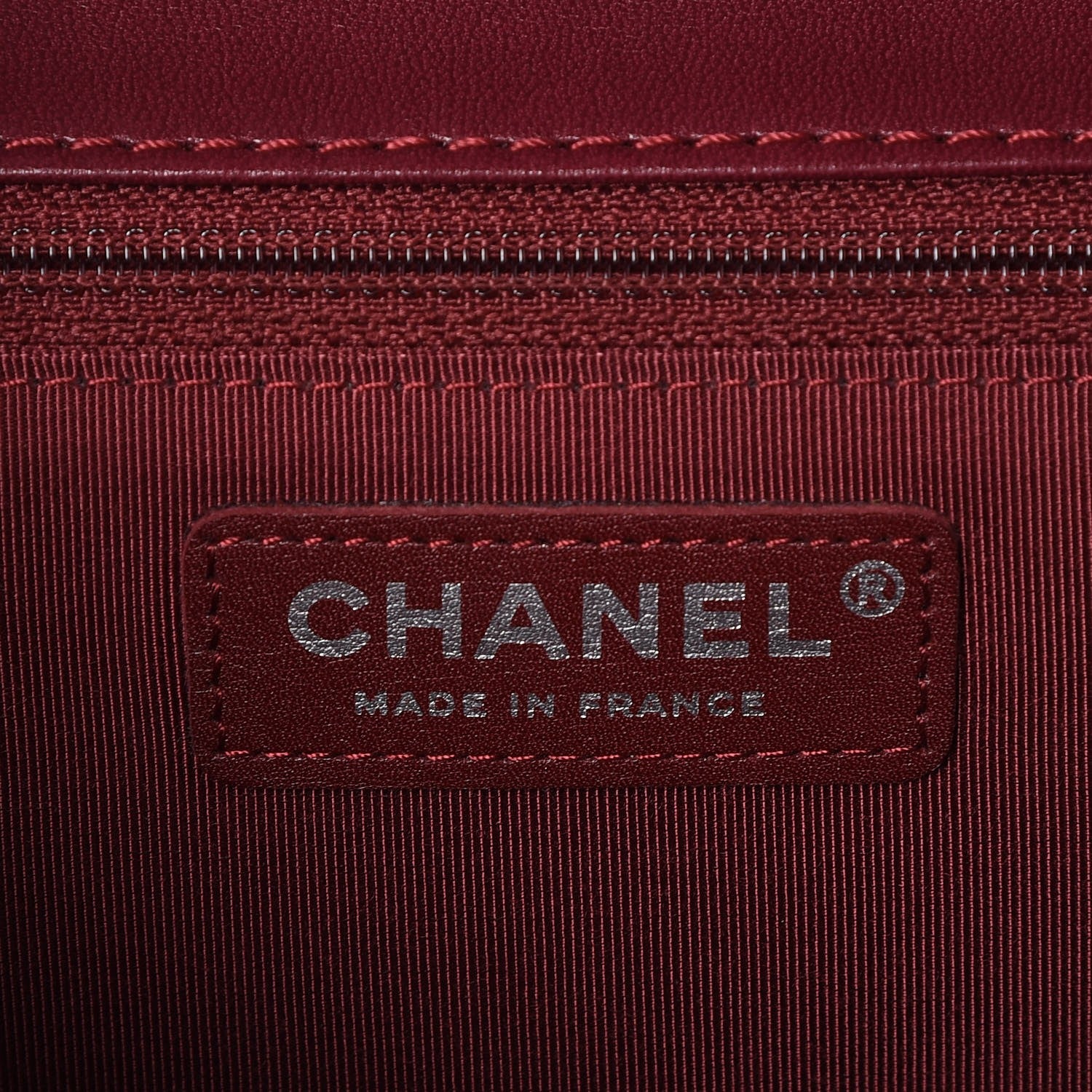Chanel Lambskin Surpique Chevron Medium Single Flap Dark Red 7 of 9