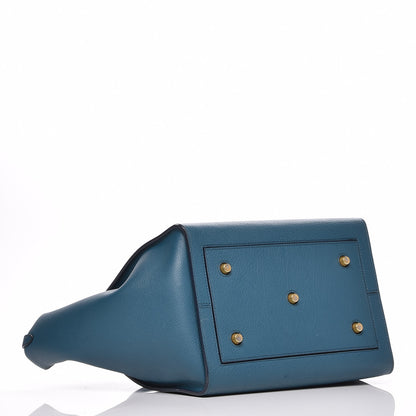 Celine Crisped Calfskin Small Tie Knot Tote Metallic Blue 4 of 9