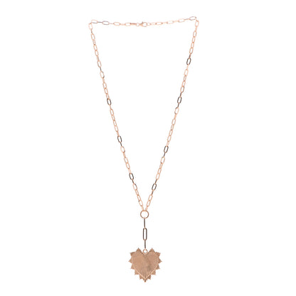 Foundrae 18K Rose Gold Oversized Love Token Extended Clip Extension Chain Necklace 3 of 5