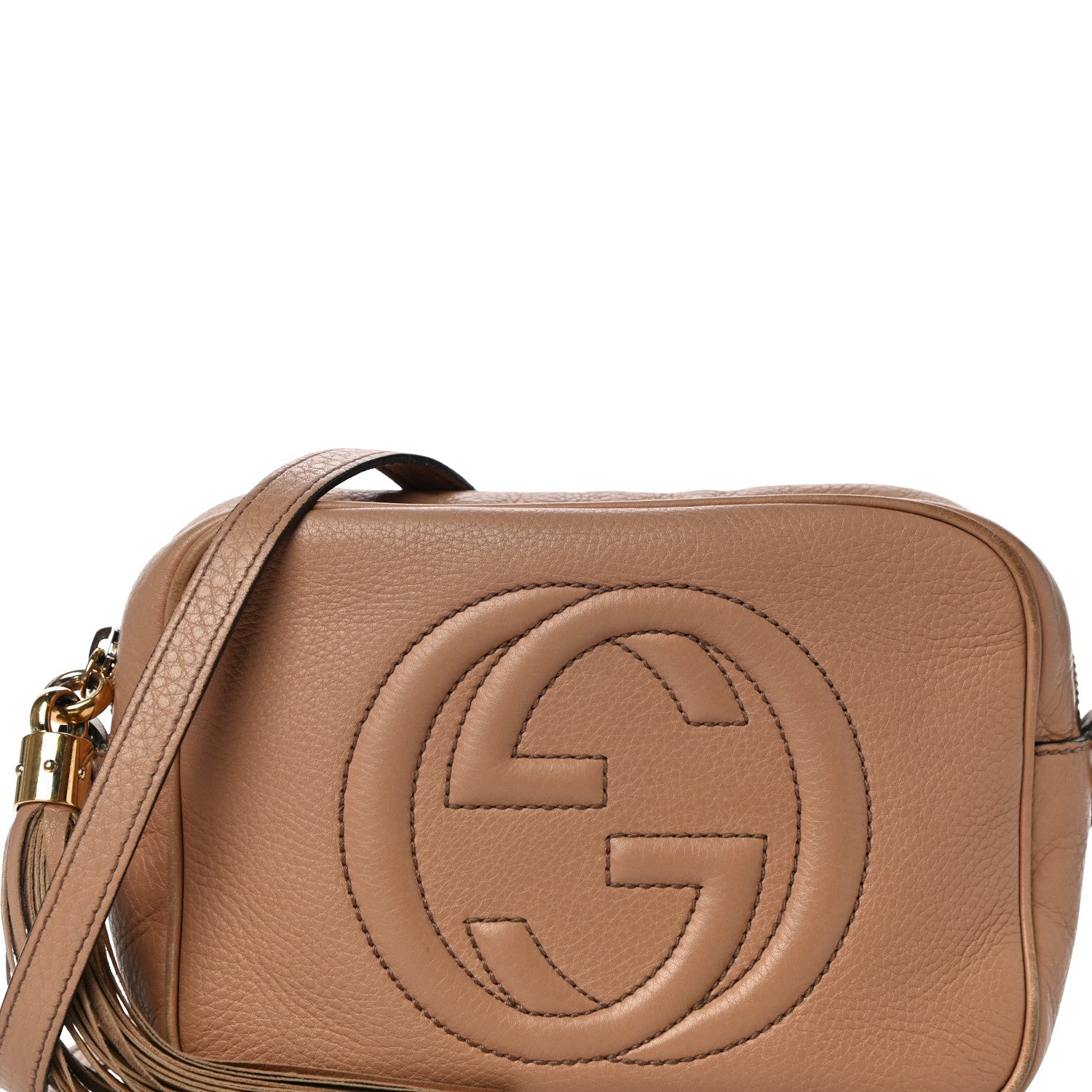 Gucci Pebbled Calfskin Small Soho Disco Bag Camelia 9 of 16
