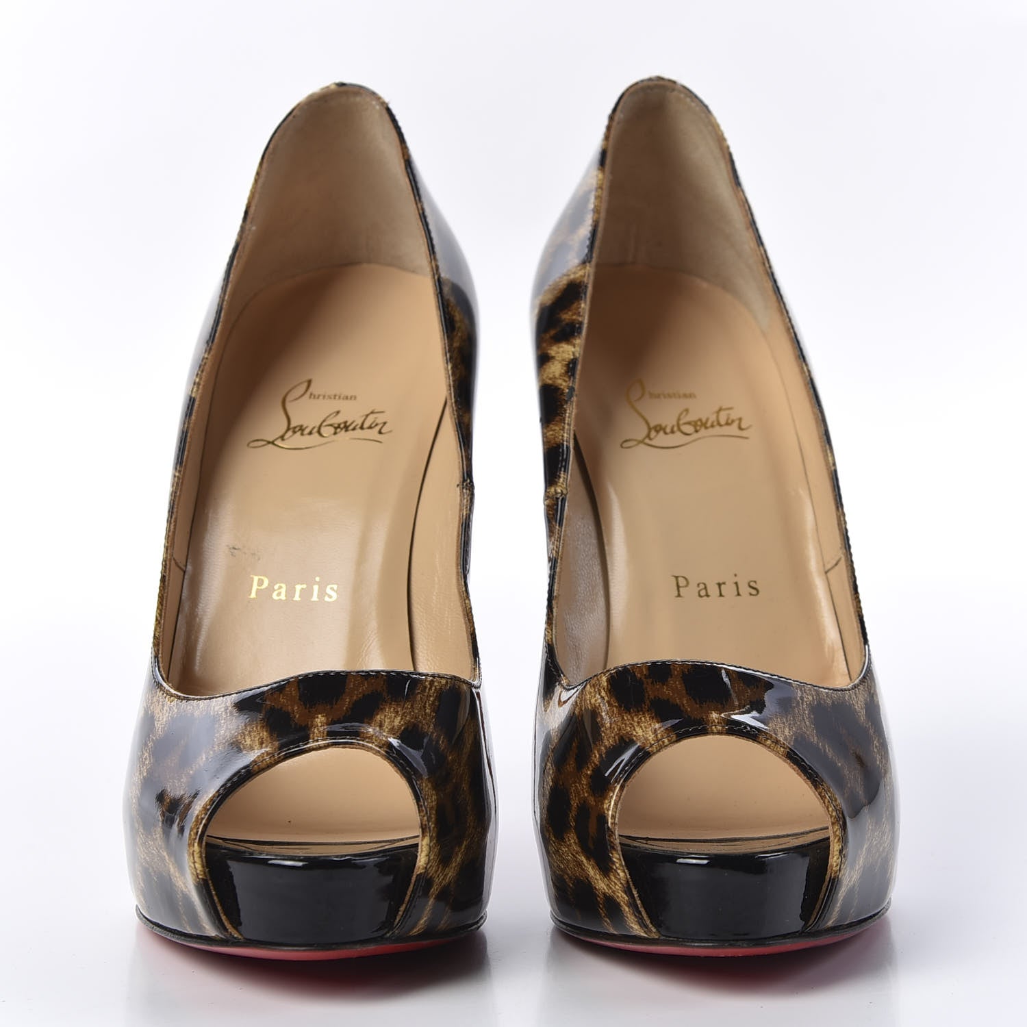 Christian Louboutin Patent Leopard New Very Prive 120 Pumps 38.5 Black 2 of 8