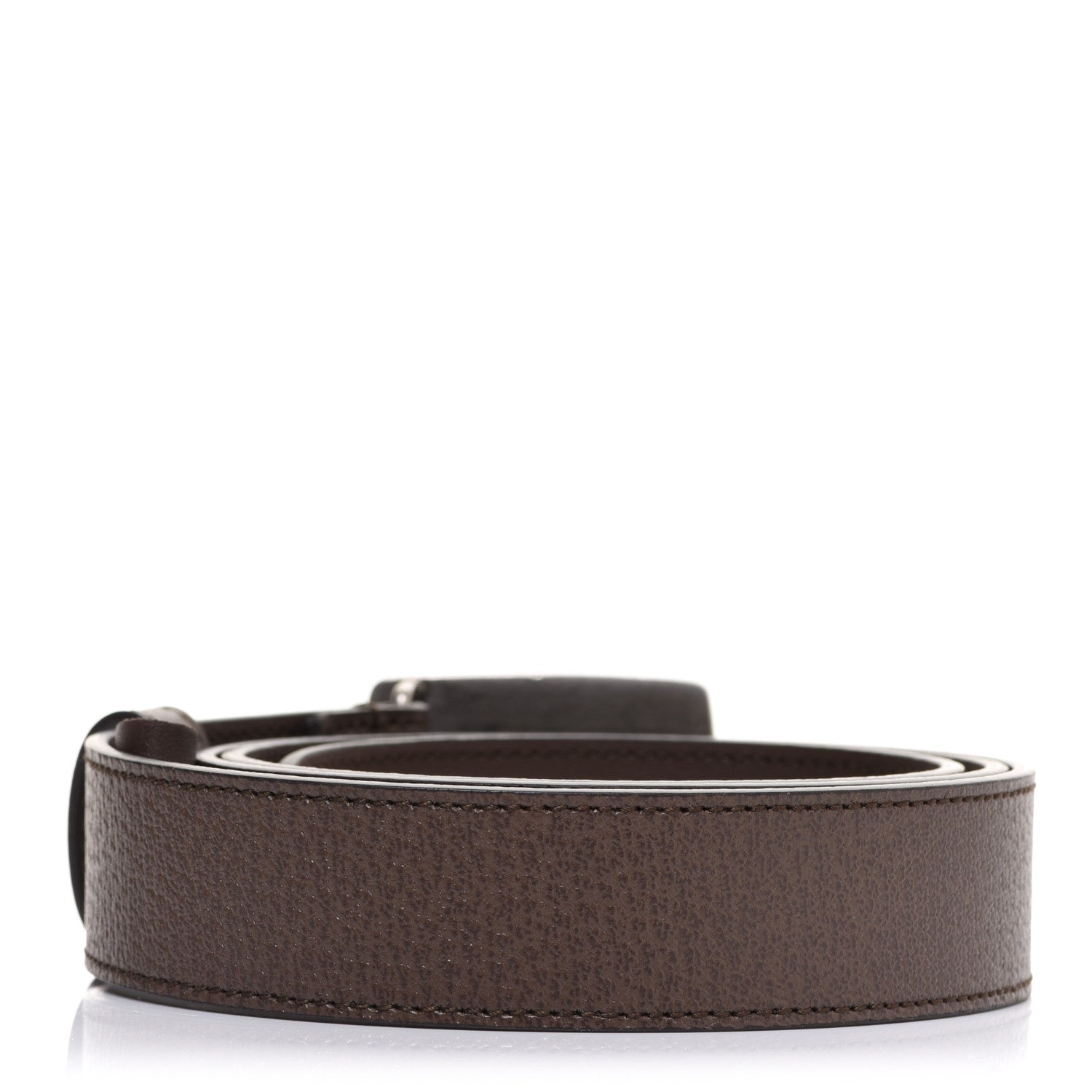 Gucci Pebbled Calfskin Logo Belt 95 38 Taupe 2 of 4