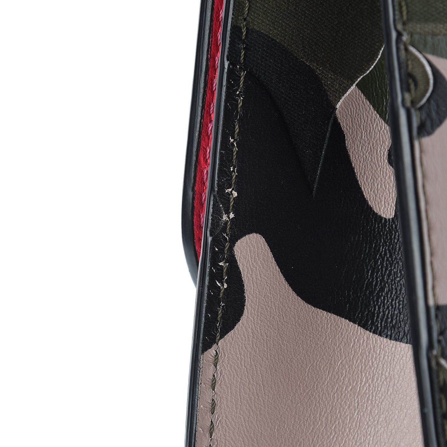 Nappa Canvas Camouflage Medium Glam Lock Rockstud Flap Fuxia Fluo