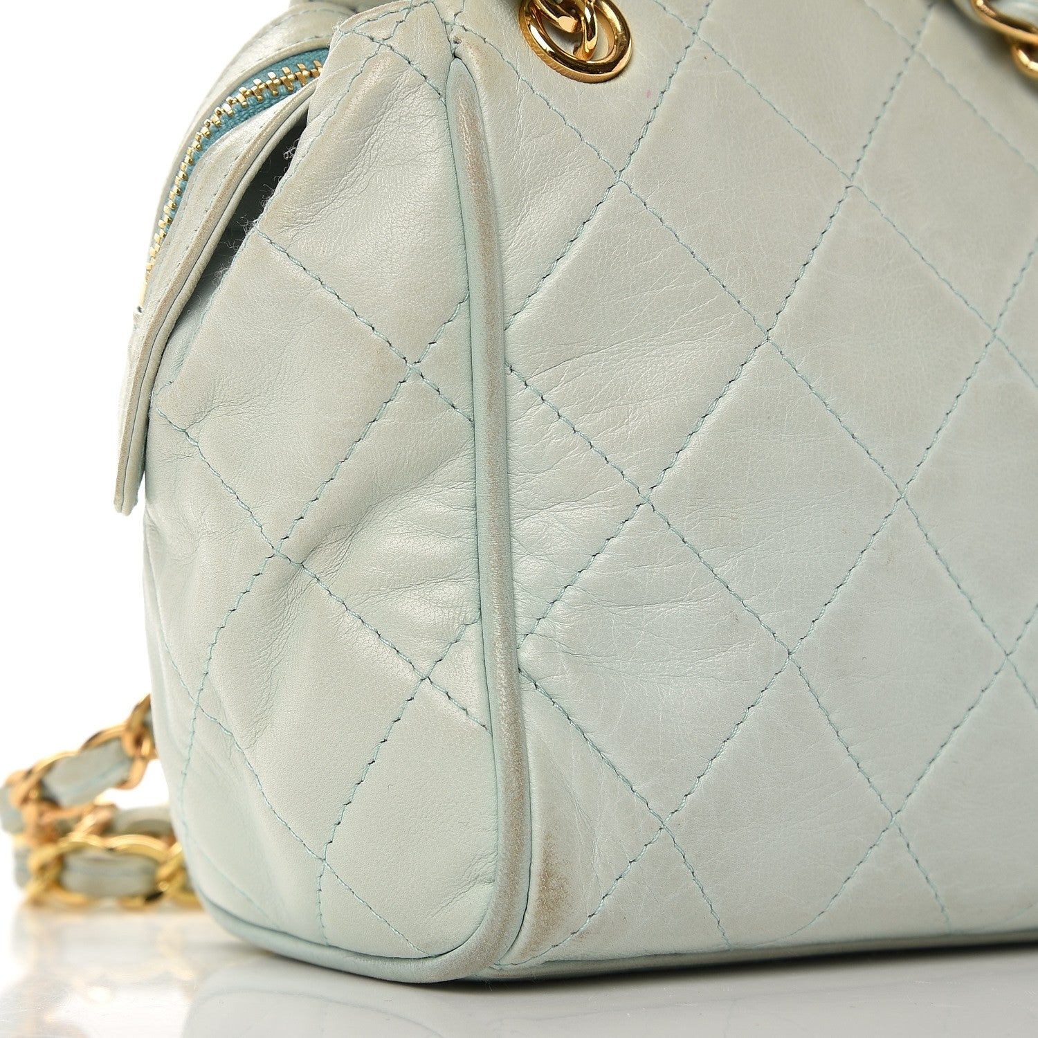 Chanel Lambskin Quilted Small Shoulder Bag Light Green 15 of 16