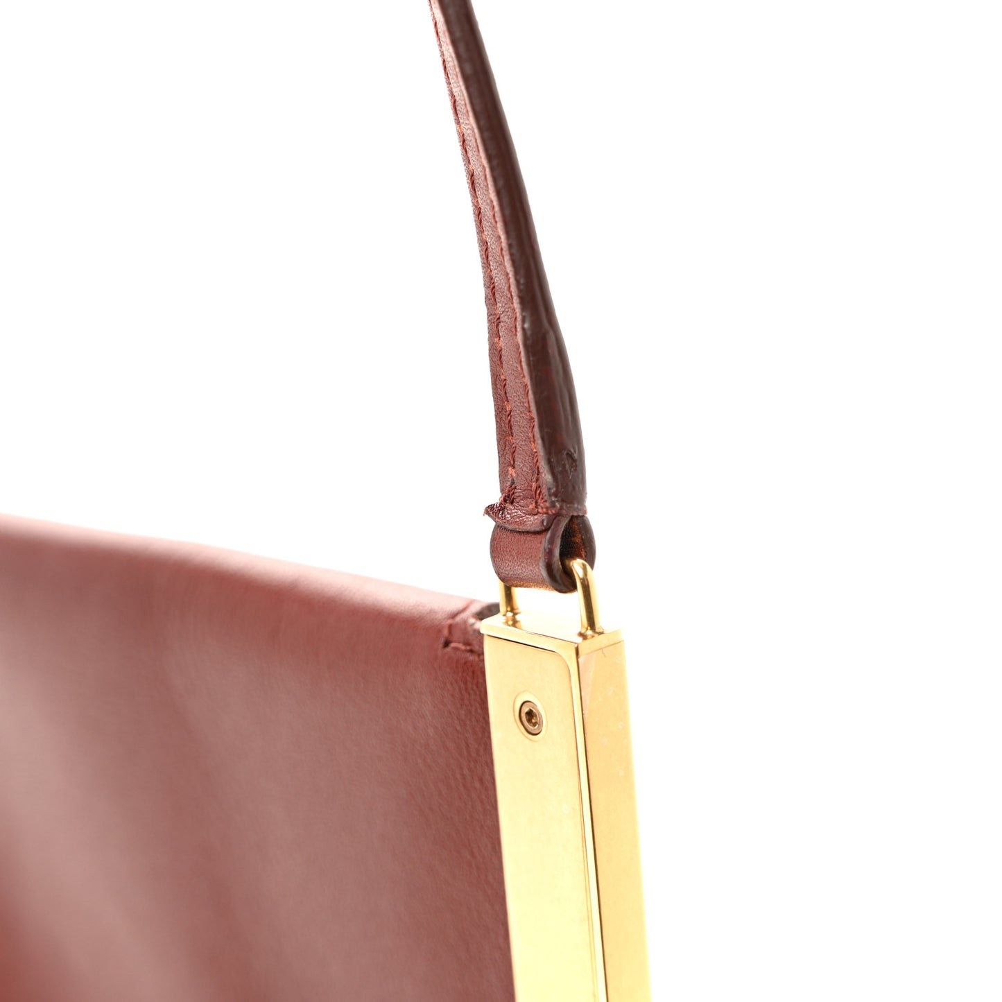 Smooth Calfskin Blade Flap Red Wood