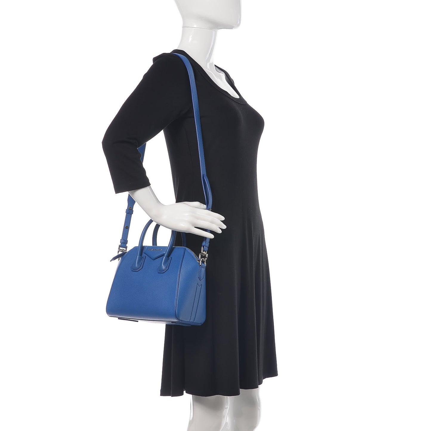 Sugar Goatskin Mini Antigona Indigo Blue