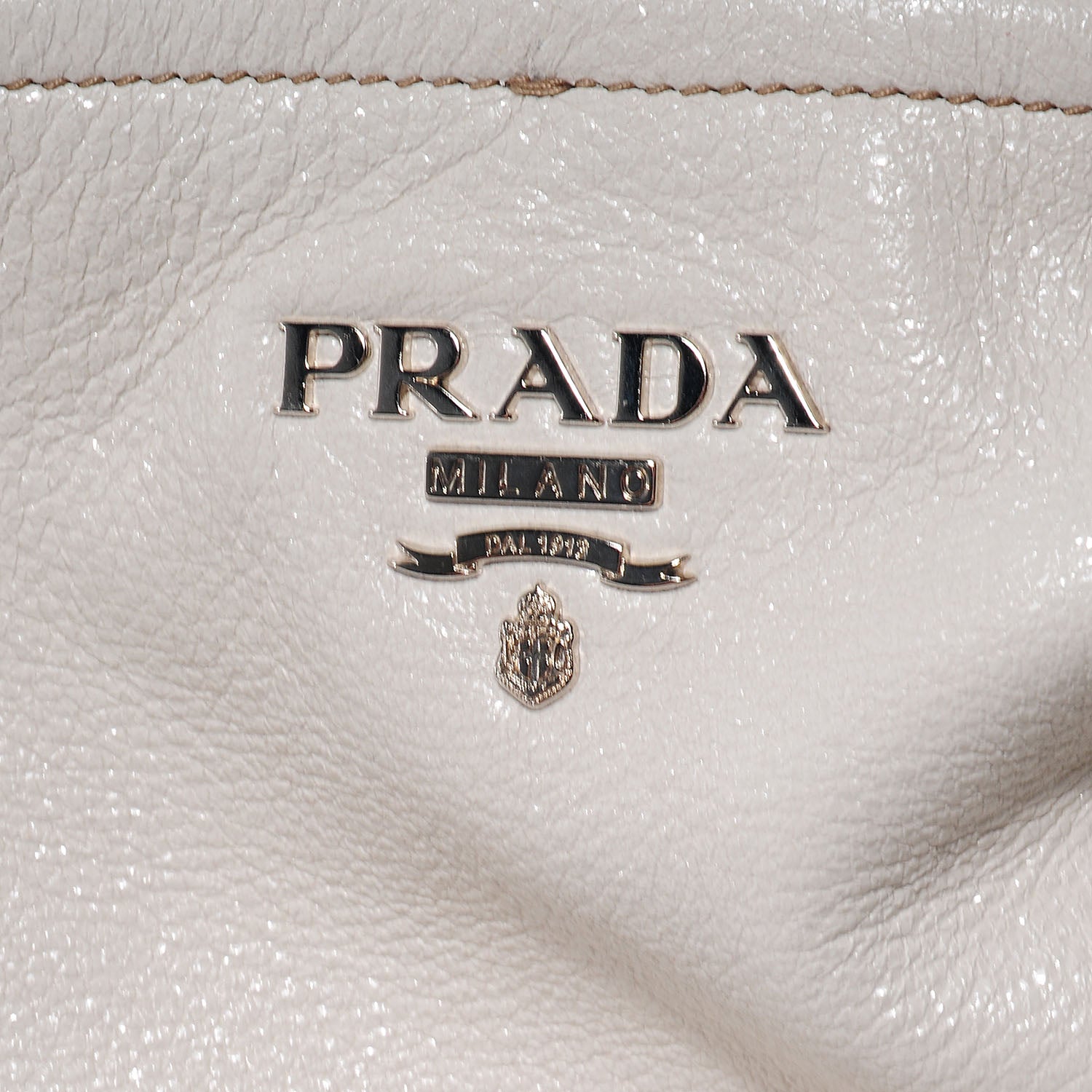 Prada Cervo Lux Deerskin Chain Shoulder Bag Talco 7 of 14