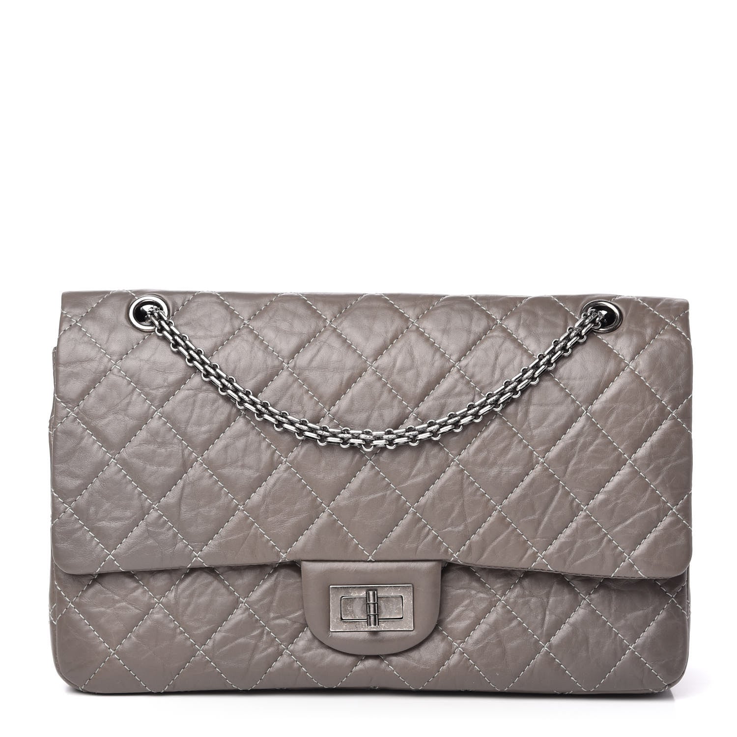 Chanel Aged Calfskin Quilted 2.55 Reissue 227 Flap Grey 1 of 9