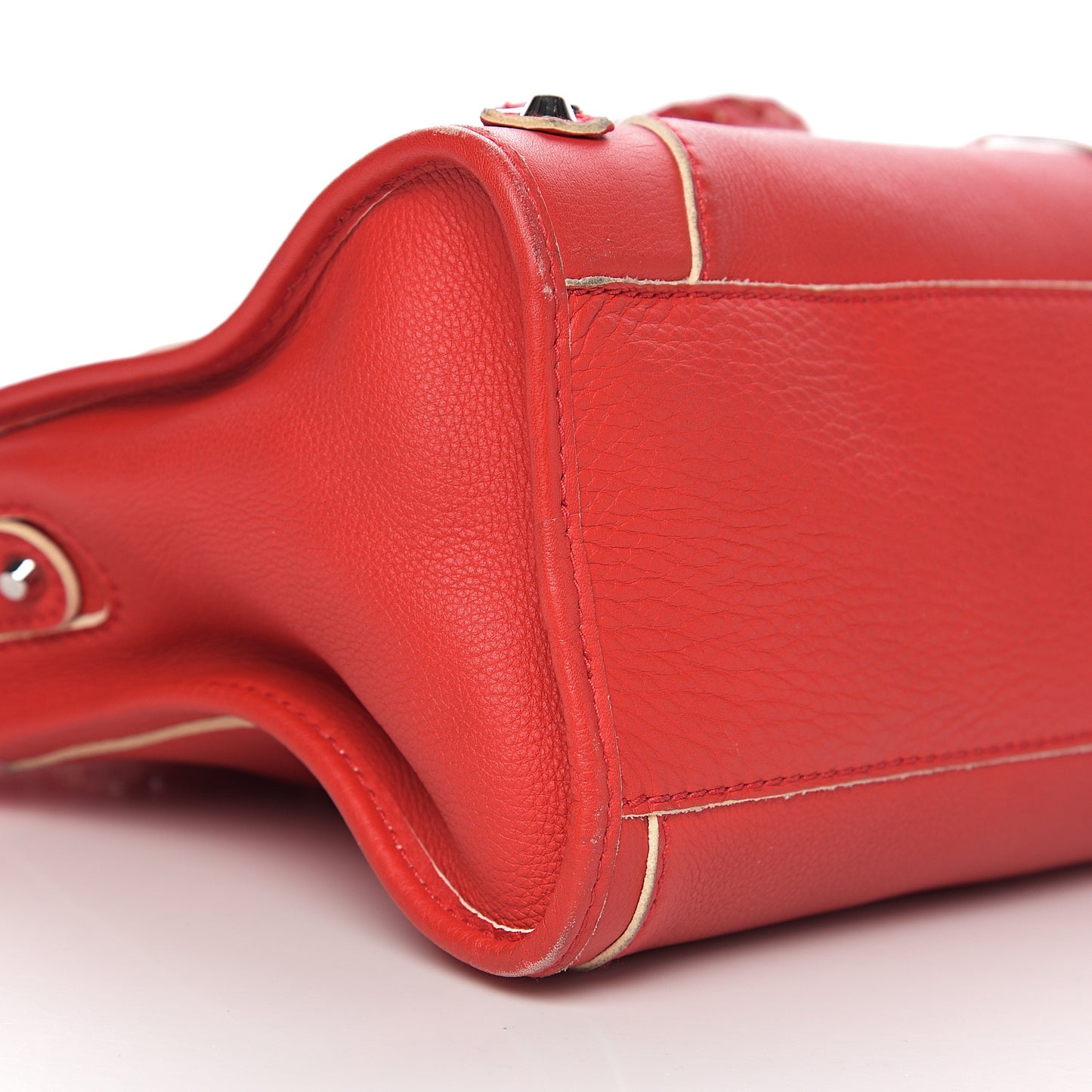 Supple Grained Calfskin Classic Silver Hardware Highlight City Rouge Fraise
