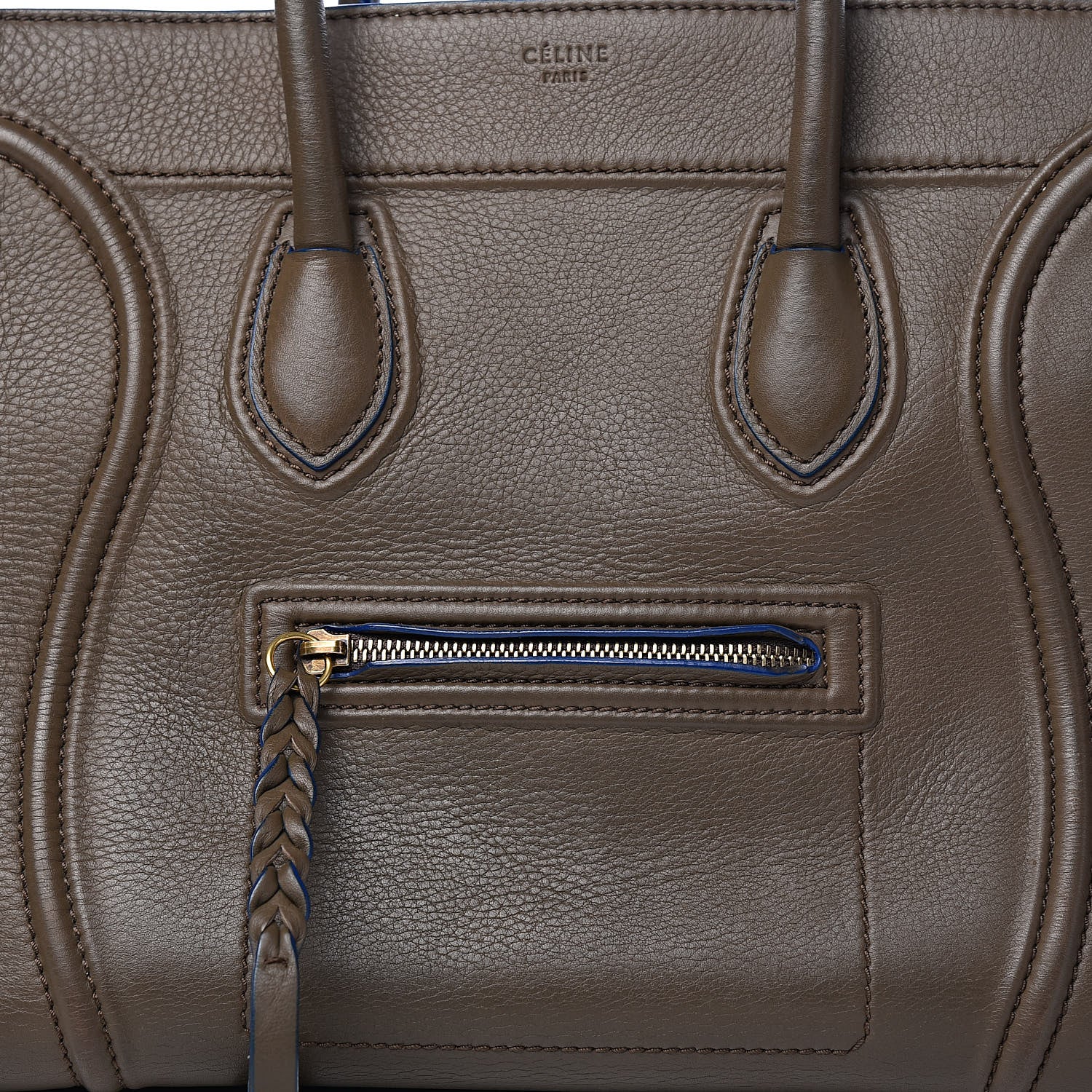 Celine Baby Grained Calfskin Medium Phantom Luggage Khaki 19 of 19