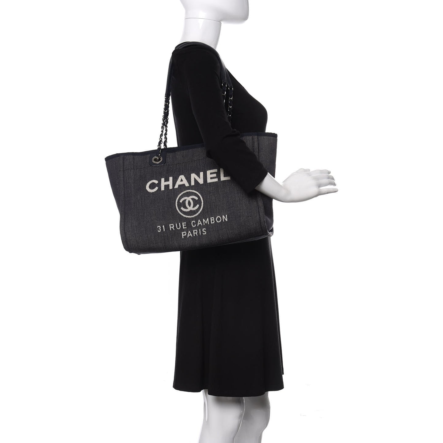 Denim Small Deauville Tote Dark Blue