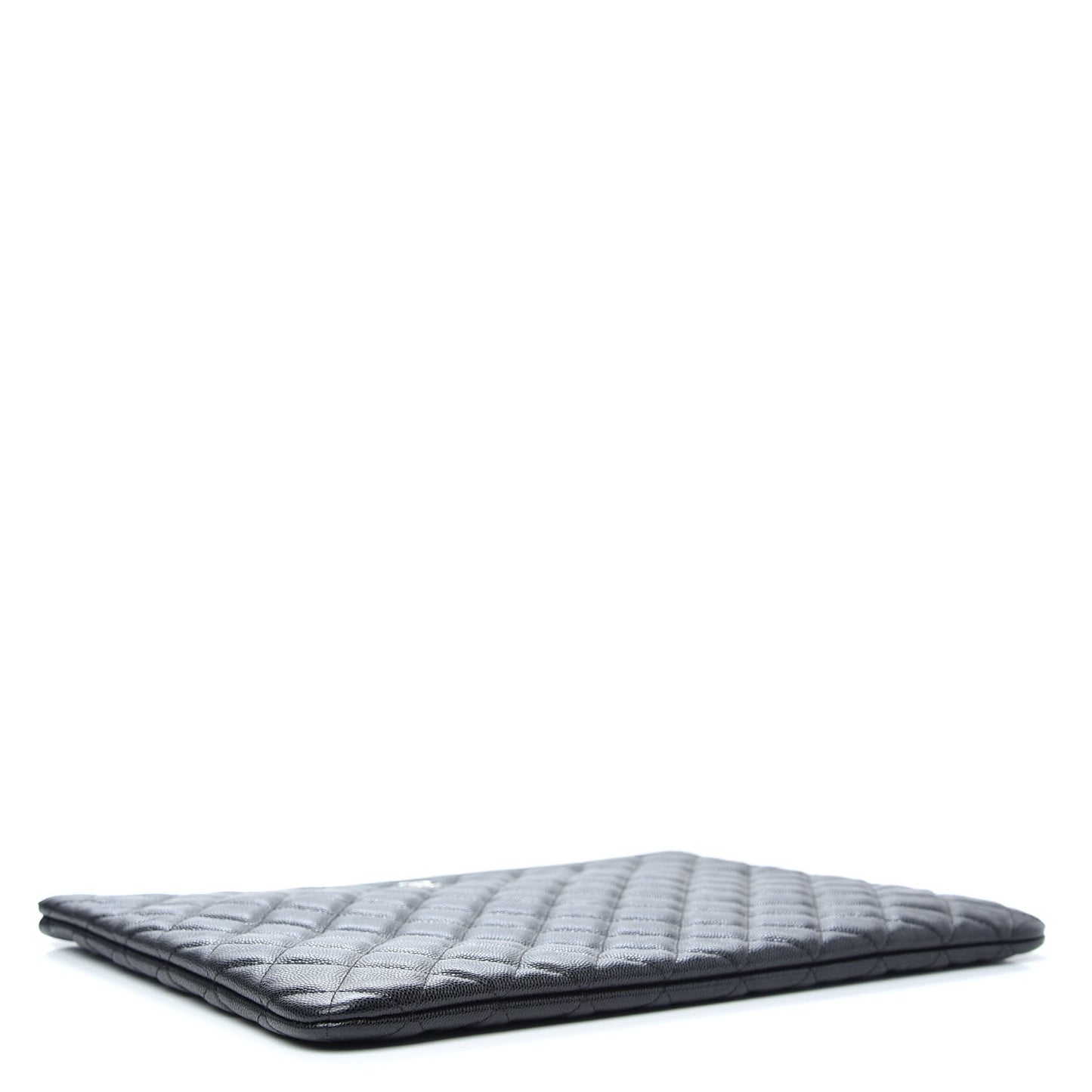 Caviar Quilted Large Cosmetic Case Black