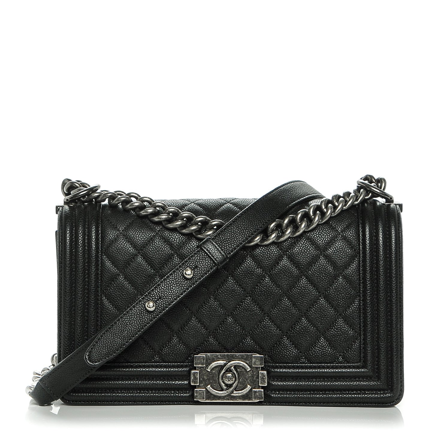 Caviar Quilted Medium Boy Flap Black