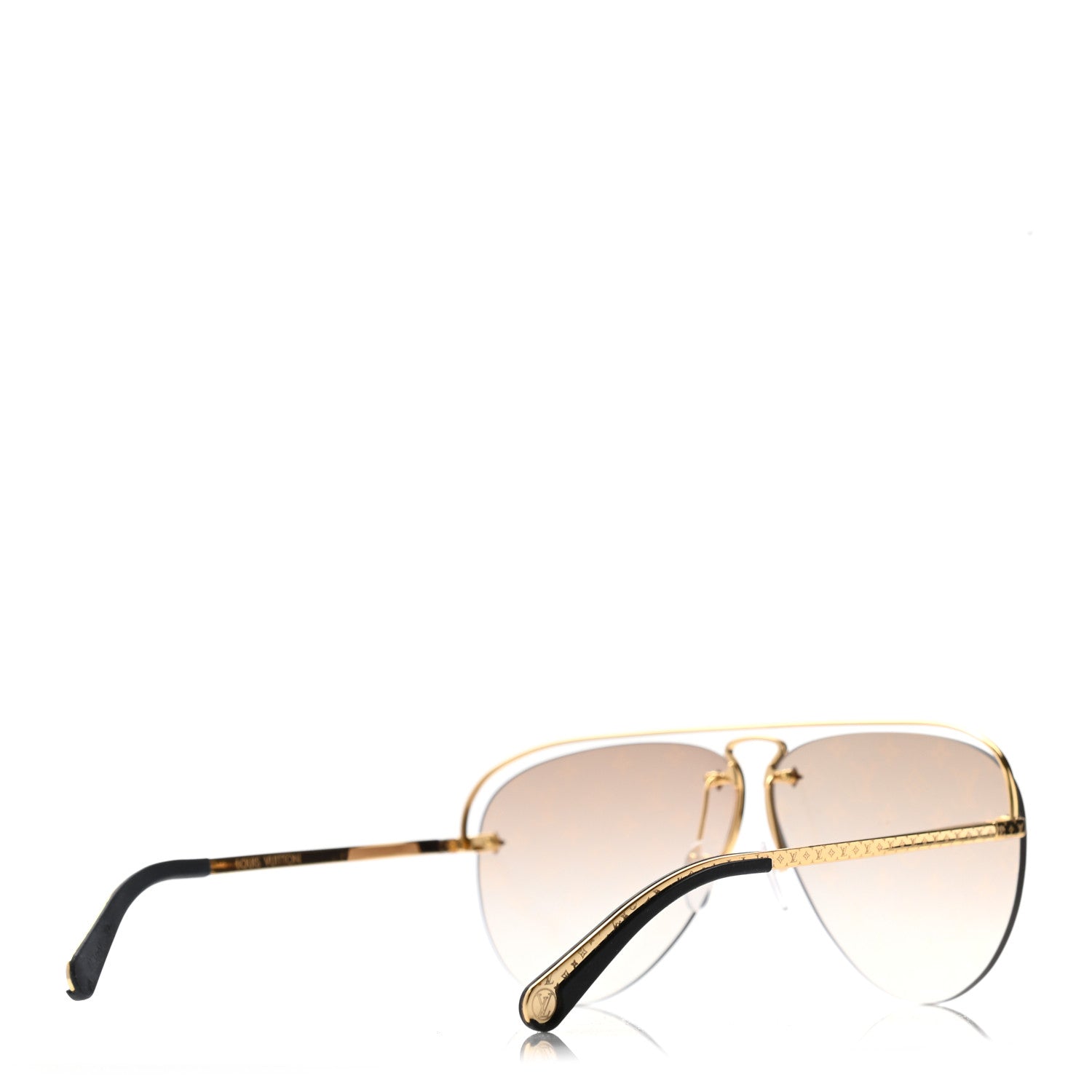 Louis Vuitton Monogram Grease Sunglasses Z1366E Gold 4 of 8