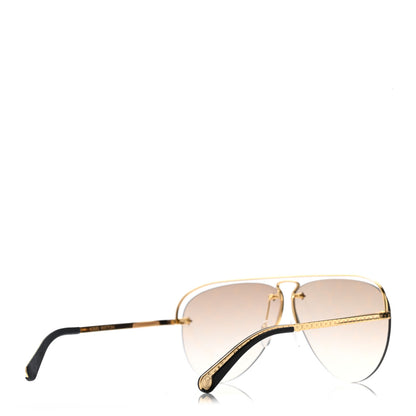 Louis Vuitton Monogram Grease Sunglasses Z1366E Gold 4 of 8